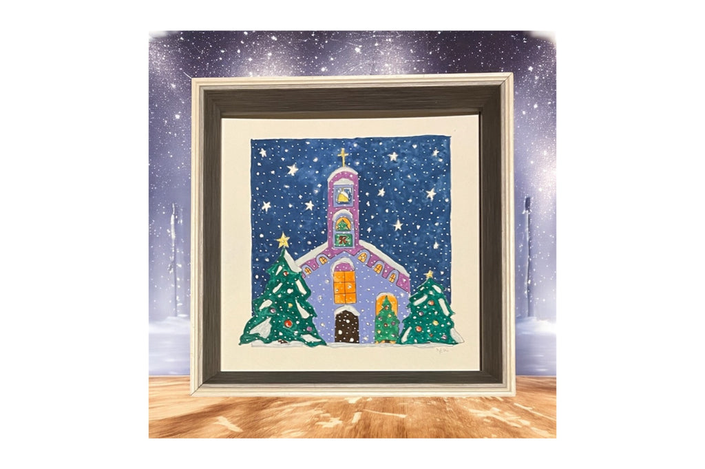 Church Scene - Original Gouache