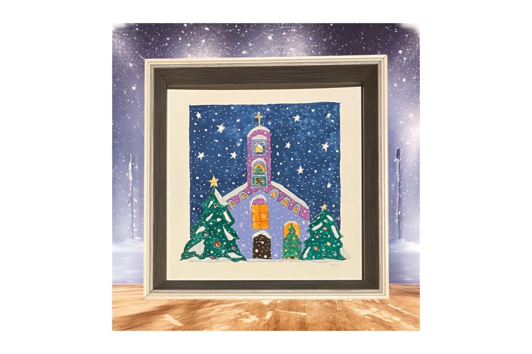 Church Scene - Original Gouache