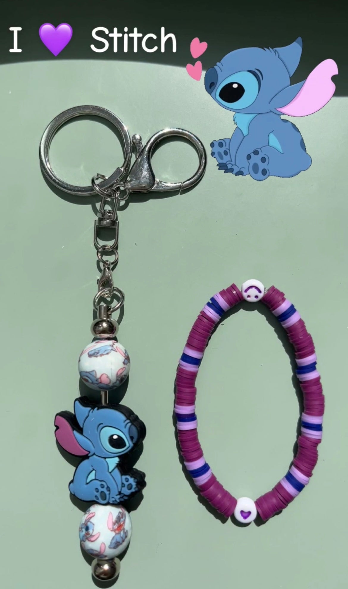 Stitch Keychain & Bracelet