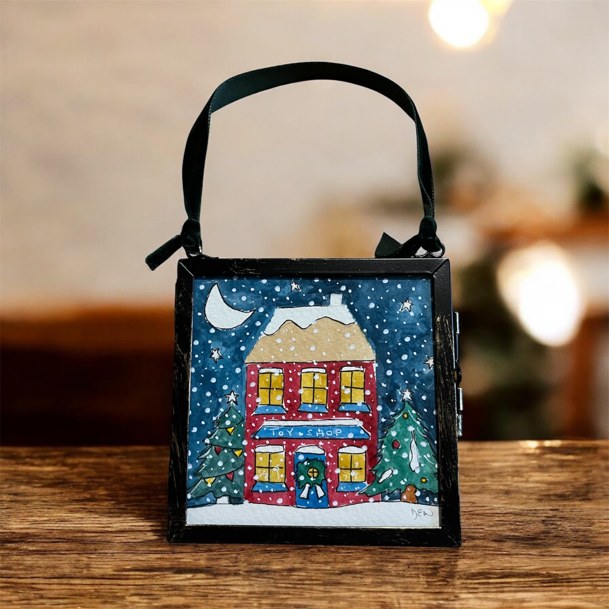 Reversible Hanging Tree Decoration - Original Watercolour