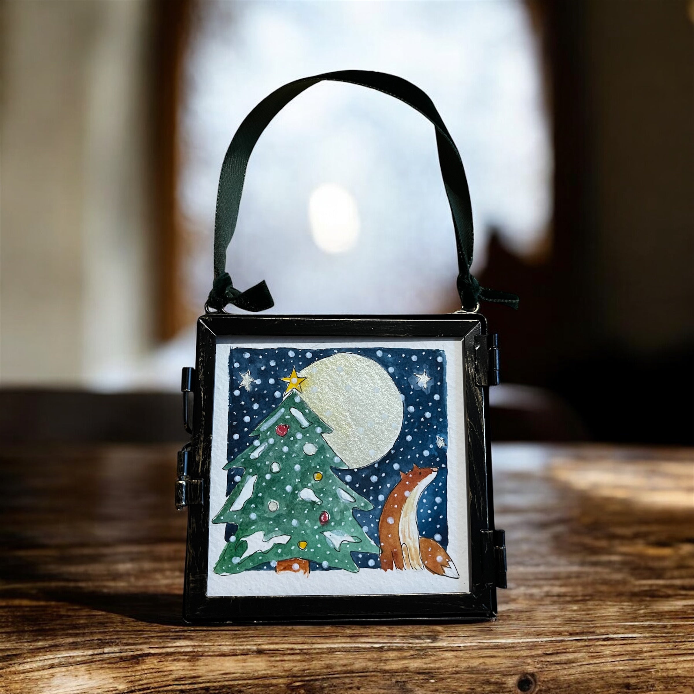 Reversible Hanging Tree Decoration - Original Watercolour