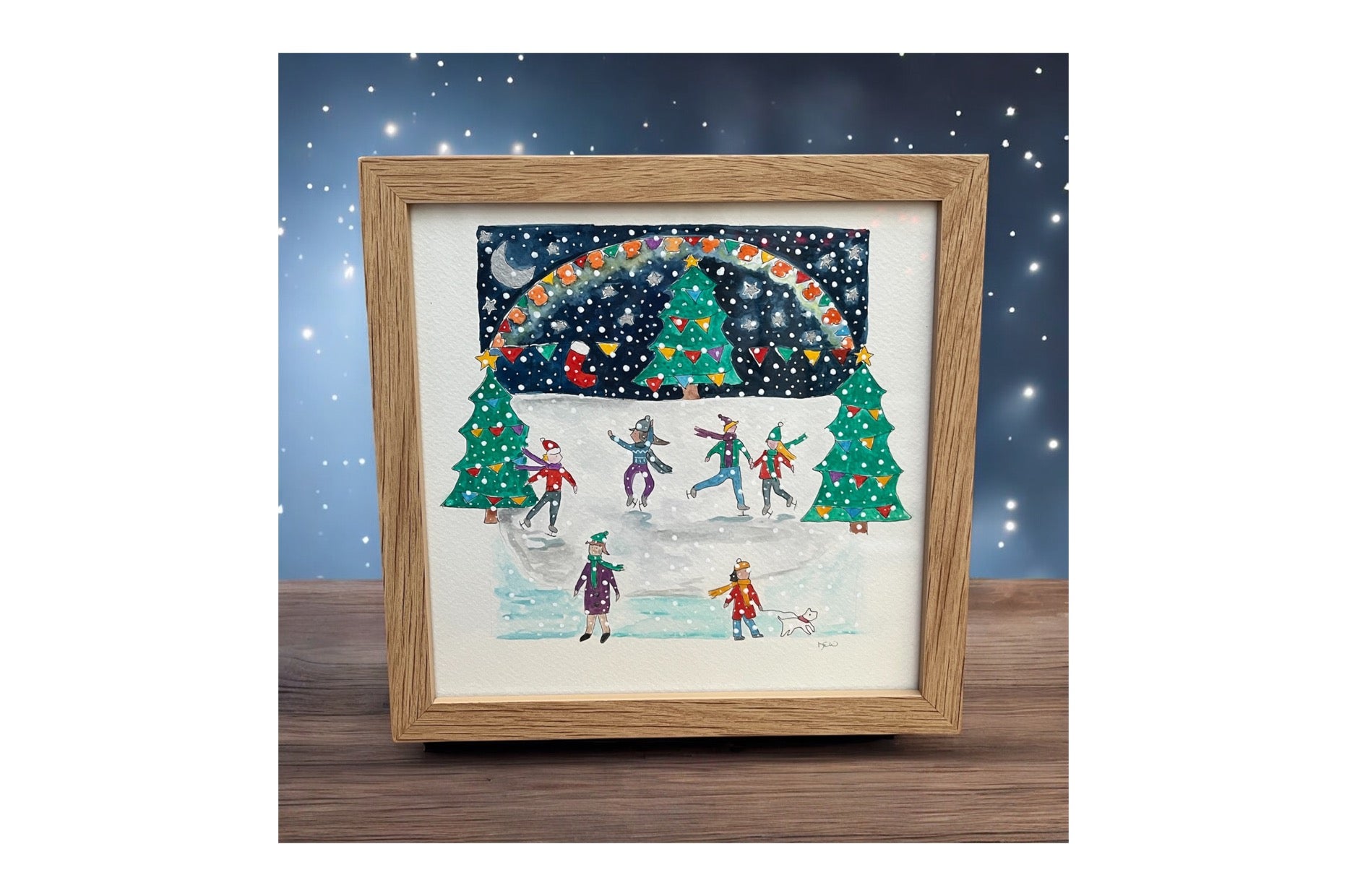 Ice Skaters - Framed Original
