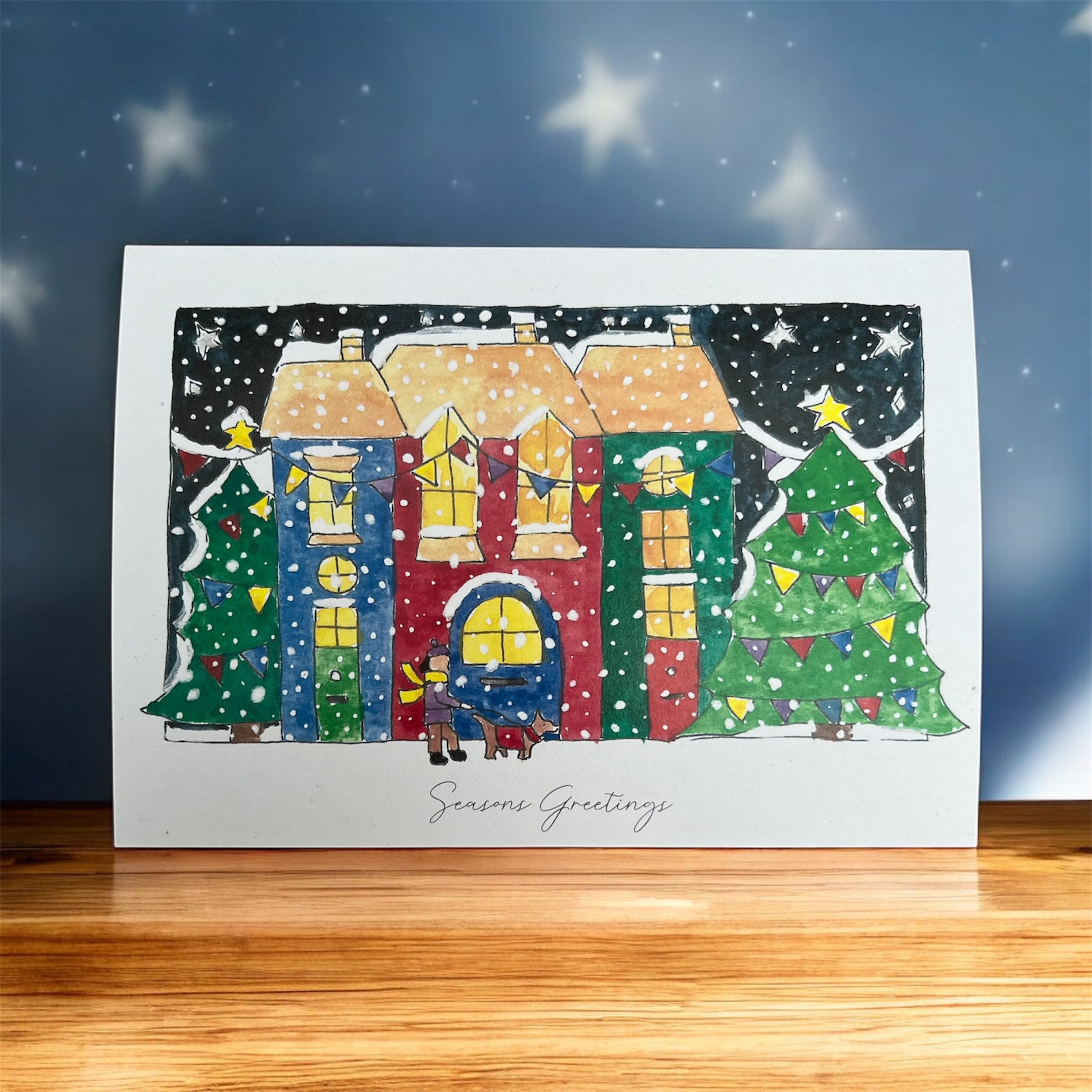 Bright Houses with Dog Walker