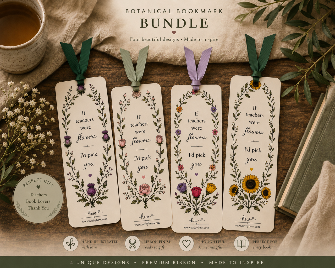Teacher Appreciation Bookmark Bundle