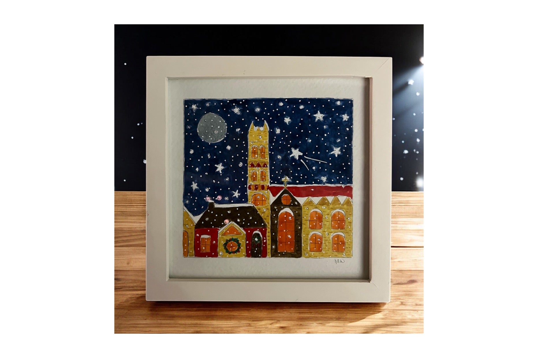 Church Scene - Original Gouache