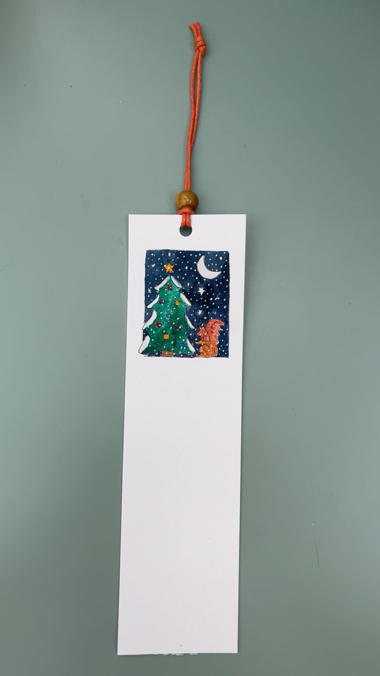 Christmas Bookmark - Christmas Tree with Squirrel