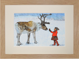 Reindeer & Girl - Original