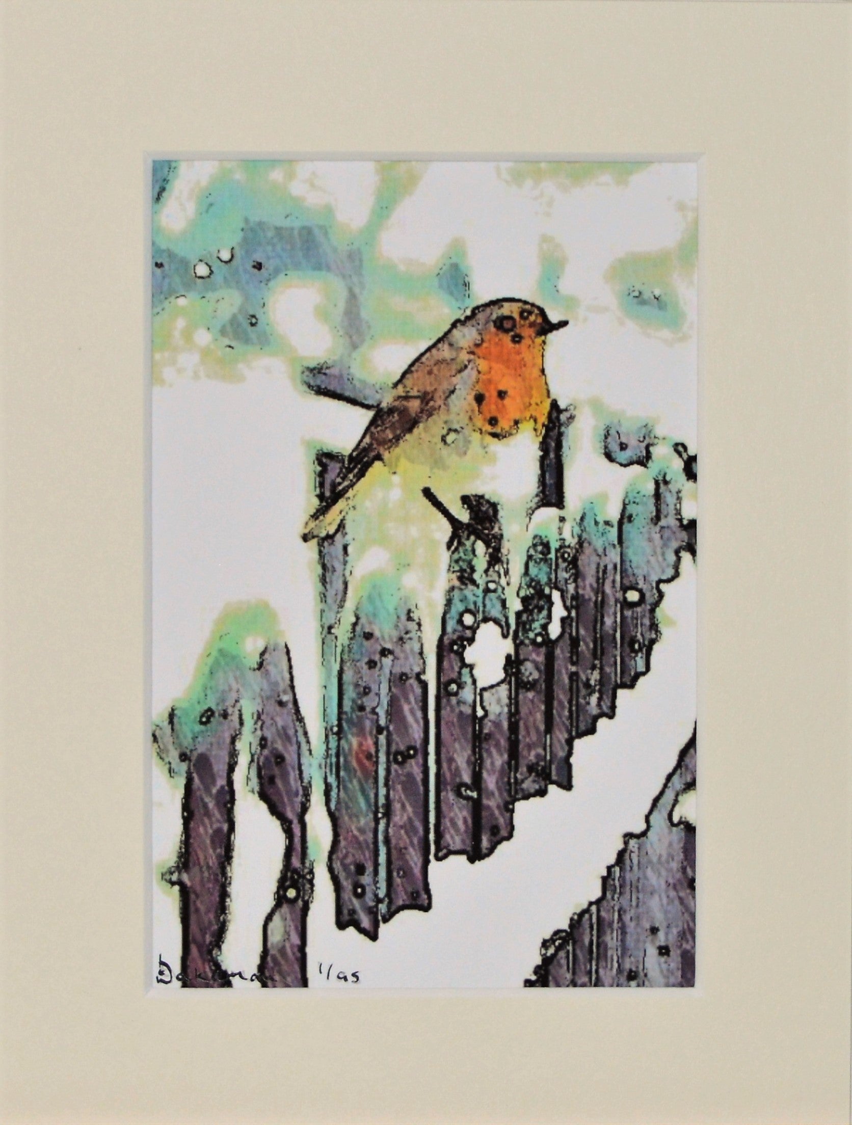 Robin On Fence - Original