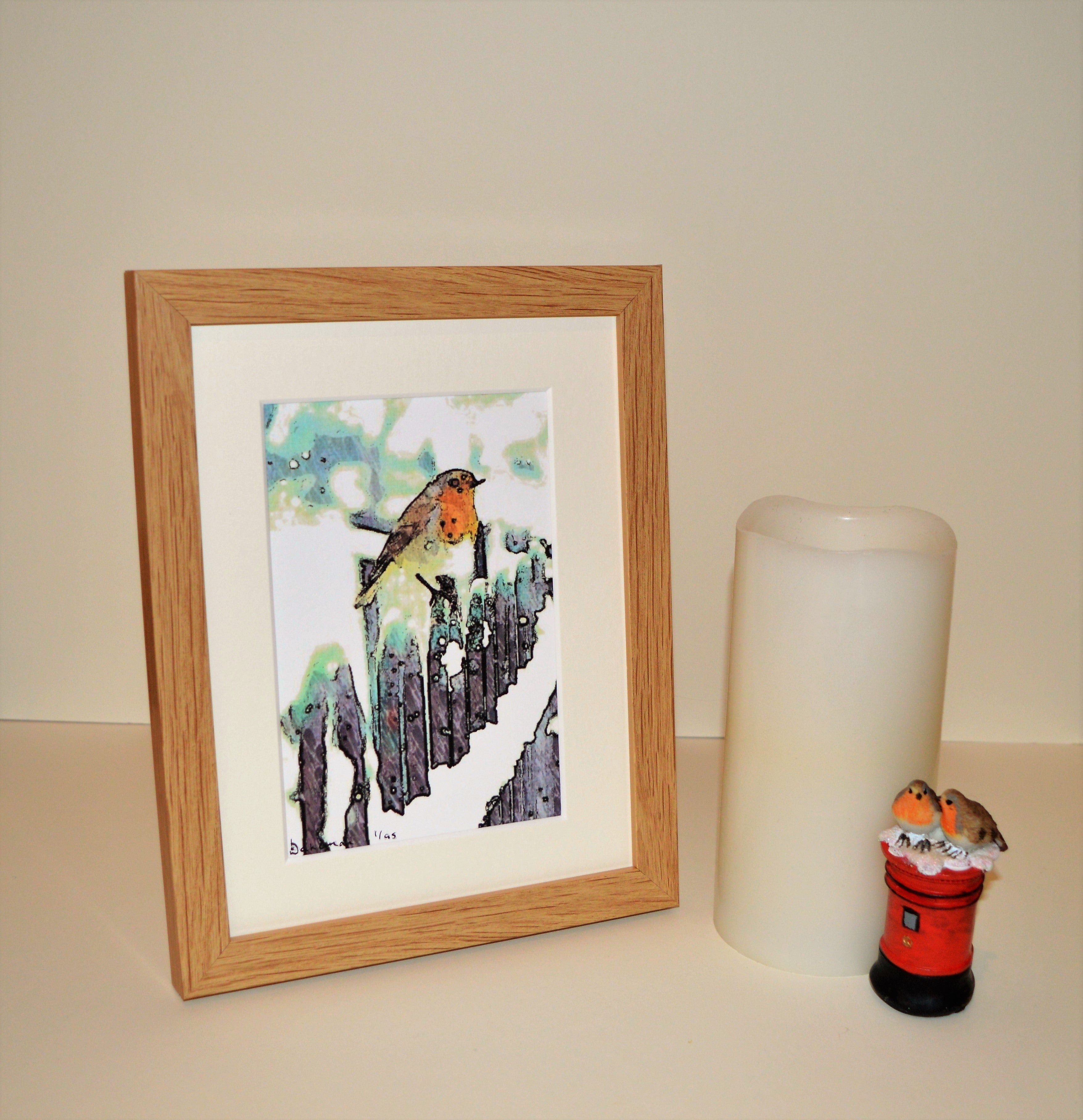 Robin On Fence - Original